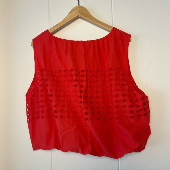 NWT Jennifer & Grace Coral Red Blouson Top and Skirt with cutouts size XL - Picture 3 of 16